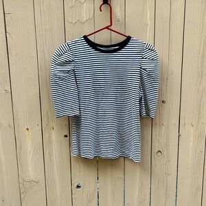 Striped Puff Sleeve Top